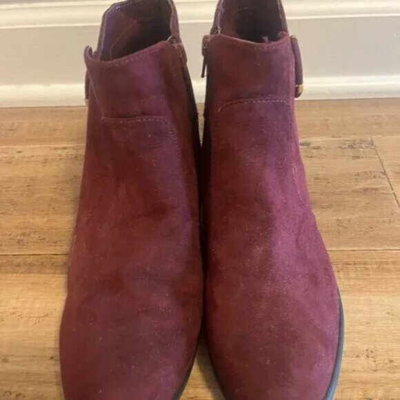 Unisa Red Microsuede Ankle Boots - Picture 1 of 4